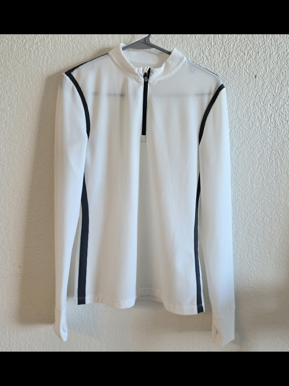 Tory Sport Women's Performance Mock Neck Half Zip Pullover White Size S